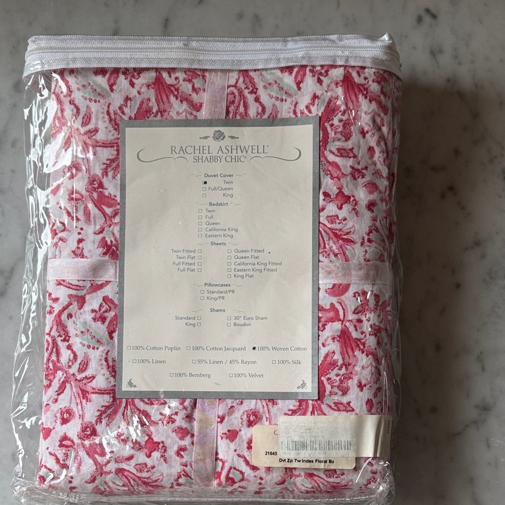 Rachel Ashwell Shabby Chic Twin Indes Floral Duvet Zip Closure - Picture 2 of 3